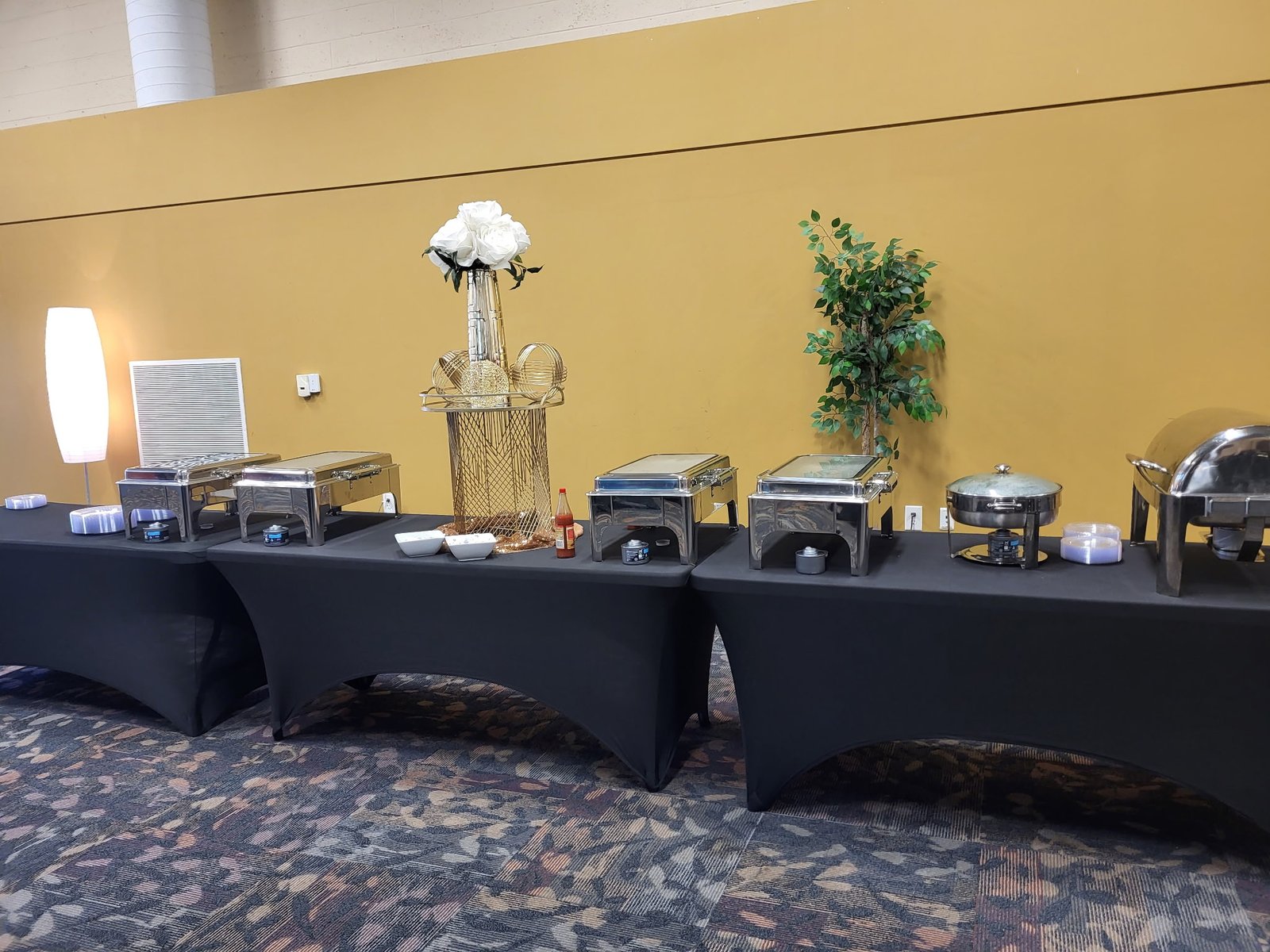 Professional catering equipment and setup